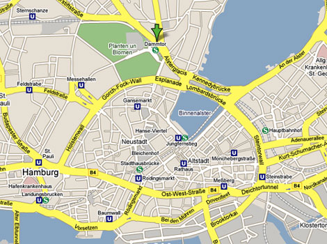 Uni Hamburg bei Google Maps